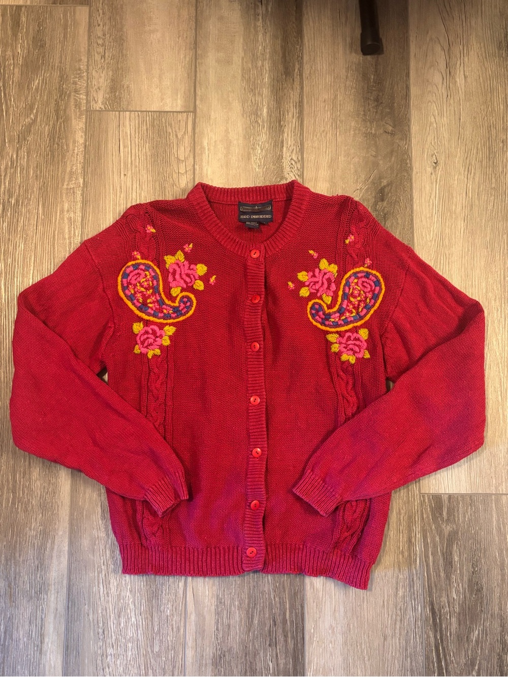 🩷Herman Geist🩷 Vintage Hand Embroidered Cardigan Sweater